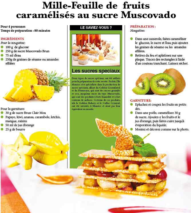 Mille-feuille de fruits caramélisés au sucre Muscovado