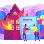 Fire insurance concept vector illustration.