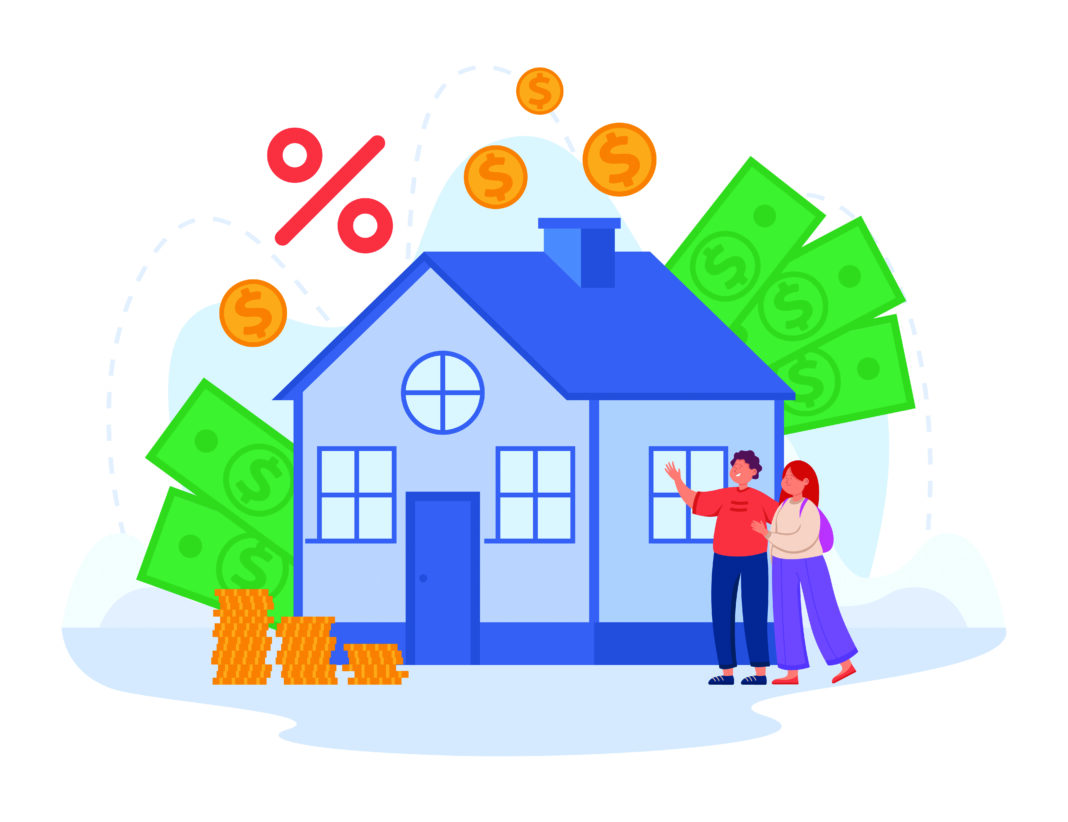 Married couple investing savings into new home