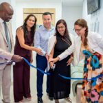 Photo 1 – Dr Abdou Salam Gueye, Resident Representative of the WHO à Maurice, Tina Sharma, CEO de C-Lab, Rudi Clarke, COO de C-Care Wellkin, Grand-Baie et Dentcare et Hélène Echevin, CEO de C-Care Group