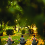full-shot-women-meditating-outdoors
