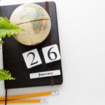 top-view-plant-notebook-frame